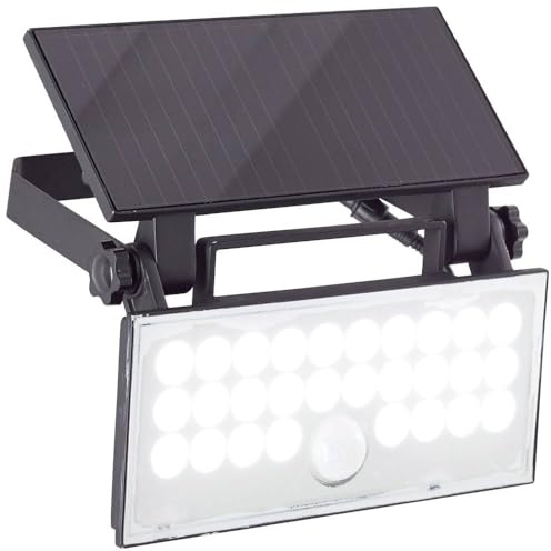 Brilliant LED Außen-Wandleuchte Luton Außenlampe Solar, 19 cm, 1000 lm, 4100 K, schwenkbar, schwarz
