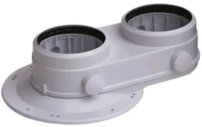 Adaptador excéntrico 80-80 con toma de análisis para calderas de condensación de Saunier Duval