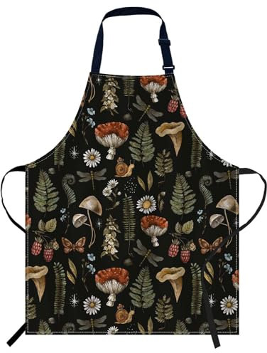 Smooffly Vintage Woodland Nature Schürze Verstellbare Schürze Kochen Küche Koch Damen Herren Schürzen für Zuhause, Küche, Restaurant, Kaffeehaus, Backen, Gartenarbeit, BBQ, Vintage Woodland Nature,