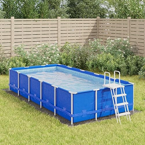 Bulliing Pool-Bodentuch Hellgrau Bodenschutzmatte Pool Pool Bodenplane 500x250 cm Polyester Geotextil
