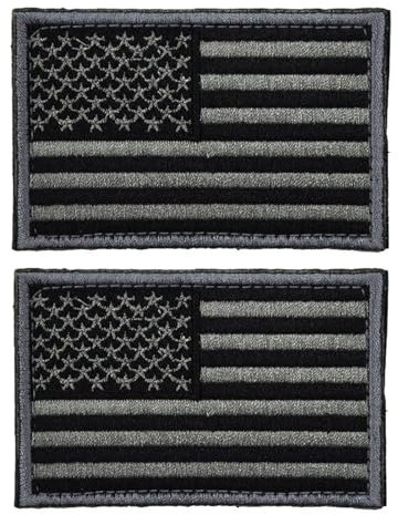 Operitacx 2 Stück Amerikanische Patches Klett, Selbstklebende Klett Patch, USA Emblem Patch Klett Patch für RucksäCke Jacken Hosen