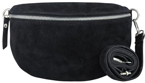 Frentree® Midi Echtleder-Umhängetasche Aus Italien, Crossbodytasche Mit Abnehmbarem Schultergurt Und Silbernem Reißverschluss