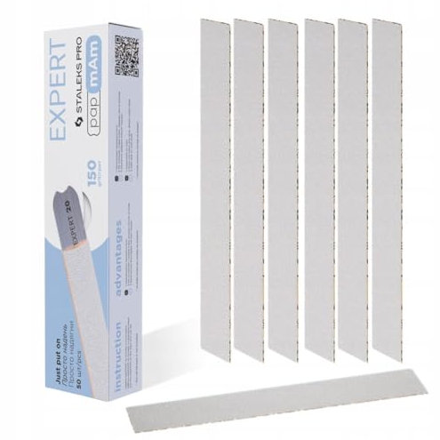 STALEKS PRO Recambio Fundas de Limas mineral «Papmam» para base recta Expert Papel ecológico 50 Pcs DFCE-22 (Grano 150)