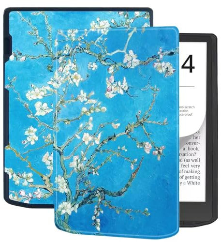 Étui en Cuir TPU pour PocketBook InkPad 4 / Color 3 / Color 2 / Vivlio InkPad 4 7,8 - Smart Slim Folio Cover avec Mise en Veille/Réveil Automatique (MH)