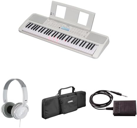 Yamaha EZ-310 Portable Keyboard for Beginners bundled with HPH-100 Headphones, Keyboard Bag SC-KB630, and sustain Pedal