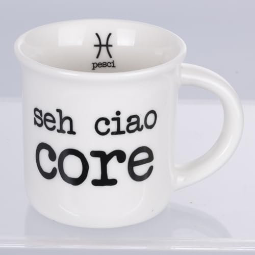 Villa d'Este Home Tivoli Tazzina caffè 90 ml in porcellana, pesci, S.P.Q.eRe Zodiaco