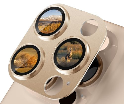 CloudValley for iPhone 16 Pro/iPhone 16 Pro Max Camera Lens Protector, [AR+AF 98% Transmittance] [Full Coverage] Ultra-HD Tempered Glass Cover, Metal Lens Screen Protective,Desert Titanium