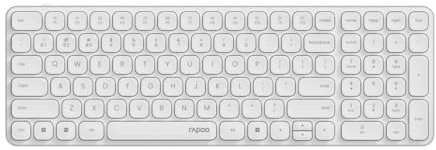 Rapoo E9310M kabelloses Tastatur Wireless Keyboard bis zu 12 Monate Batterielaufzeit flaches Aluminium Design DE-Layout QWERTZ PC & Mac - weiß
