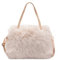 Ulisty Damen Klein Kunstfell Fuchs Pelz Tote Tasche Mini Pelzige Henkeltaschen Plüsch Schultertasche Umhängetasche Handtasche hellkhaki