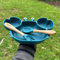 Générique Set Repas Bébé avec Assiette à Ventouse en silicone et Couverts Personnalisables, Cadeau de Baptême et Naissance Prénom (Bleu marine)