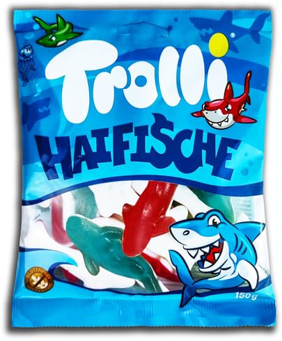 1x Trolli Haifische 150 g Haie aus Fruchtgummi und Schaumzucker