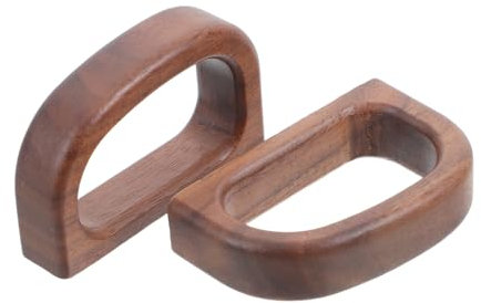 DONFAMDS 2pcs Retro Wooden Mug Handle Replacement Ergonomic Grip for Coffee Tea Cups Smooth Finish Fits Ceramic Glass Mugs Timeless Walnut Design for Cozy Atmosphere