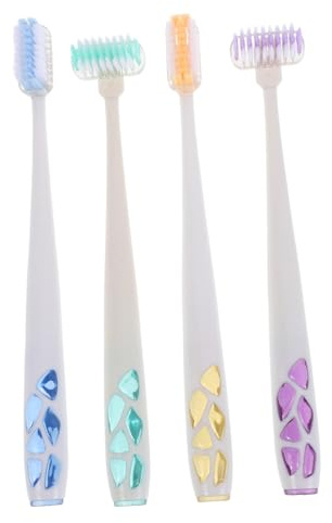 DECORNIJIA 4stücke Zahnbürste Weich Für Erwachsene Förmigem Design Für Tiefenreinigung Tragbar Für Reisen Adaptive Dentalbürste Zur Oralen Zahnreinigung
