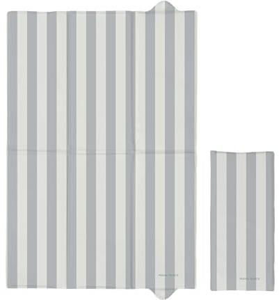 Travel Changing Mat by Mama Shack - Foldable Baby Changing Mat - Lightweight & Waterproof - Ideal for On-The-Go Nappy Changes (Candy Stripe Greige)