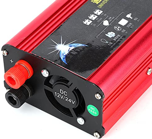 Pssopp Convertitore di per Auto 1500 W, Onda Sinusoidale Modificata, 12 V a 240 V CA, Ideale per Viaggi su Strada e Uso Esterno