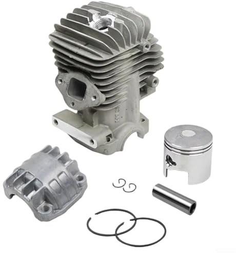 Kit pistone cilindro 34 mm cromato montaggio per motoseghe 2500 25cc e superiori, include testa cilindro, pistone pan per modelli cinesi