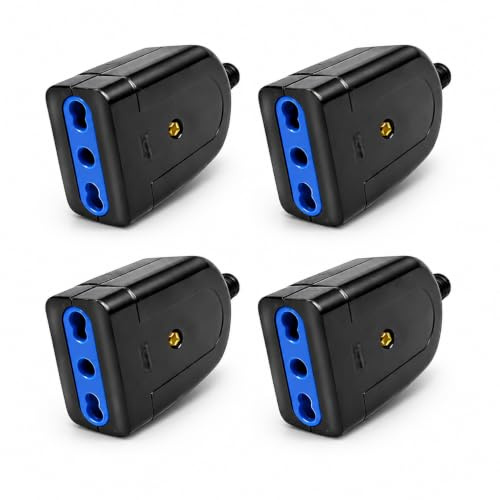 Topolenashop 4 Prese Volanti Bipasso 2P+T 10/16A 250V – Prese Elettriche Femmine Compatibili con Spine Italiane per Prolunghe, Cavi, Casa, Ufficio, Garage e Fai da Te | XSL 1083N