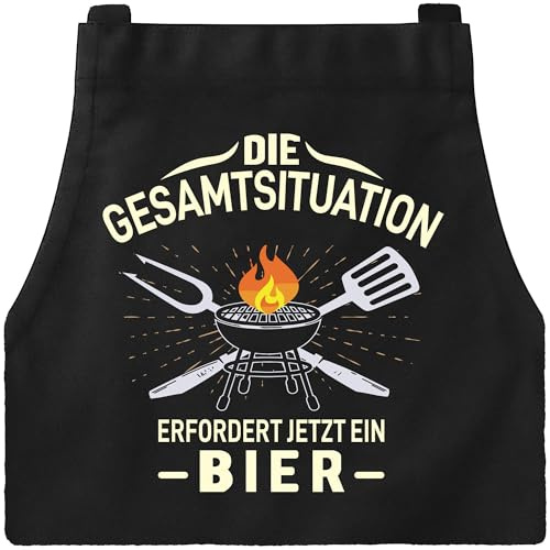 DXDXDXD Grillschürze für Männer Kochschürze Herren Schürze, lustig Grill schürze für Männer küchenschürze Herren mit 4 Taschen