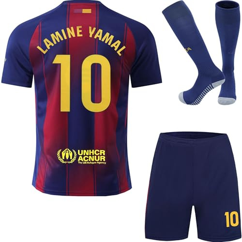 DMDMK Yamal #10 2025/2026 Heim Trikot Shorts und Socken Kinder und Jugend Größe (Heim, 26- (8-9 Jahre))