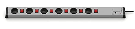 EHMANN 0232x00062301 Überspannungsschutz Steckdosenleiste, 6-Fach, mit 6 Schaltern, 1,5 m Zuleitung