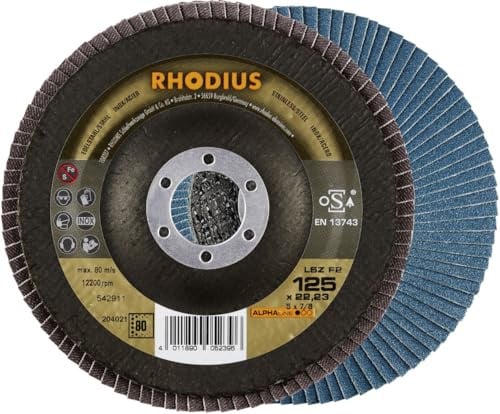 Rhodius Schleifscheibe LSZ F2 K80 Stahl Ø 125 mm Bohrung 22,23 mm für Winkelschleifer