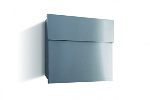 Radius® Designer Briefkasten aus Edelstahl - 10 Jahre Funktions- und Korrosionsgarantie - Postkasten inkl. Montagematerial aus DE – Letterman 4 - Edelstahl