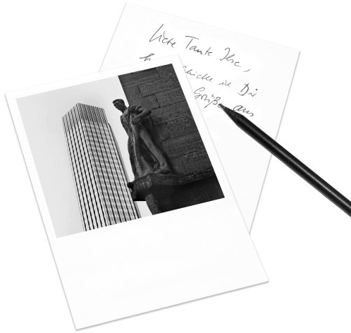 Postkarte Frankfurt im Retro-Stil - Motiv: Eurotower