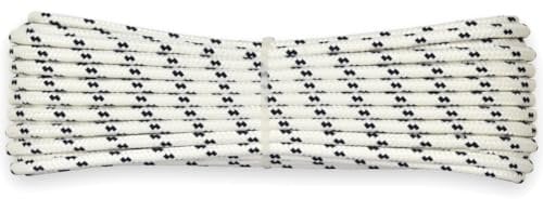 Corderie Italiane 006001690 Treccia mare corda multiuso giardino e fai da te, stabilizzato ai raggi U.V. resistente a intemperie e agenti atmosferici, 5 mm, 20 mt, colore bianco con spia blu