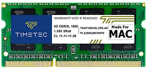 Timetec 4 GB kompatibel für Apple DDR3L 1600MHz PC3L-12800 für Mac Book Pro (Anfang/Ende 2011, Mitte 2012), iMac (Mitte 2011, Ende 2012, Anfang/Ende 2013,2014,2015), Mac mini (2011/2012) MAC-RAM