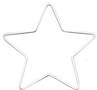 GLOREX 6 1294 410 - Metallrahmen Stern zum Basteln ca. 15 cm, beschichtet in weiß, ideal für Traumfänger, Makramee, Wanddeko und Floristik