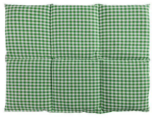 Giraffenland Kirschkernkissen groß 40x30cm 6-Kammer - grün-weiß - z.B. Rücken - Bauch - Wärmekissen Körnerkissen für Mikrowelle und Backofen - Kirschkern Kissen 30x40 grün-weiß