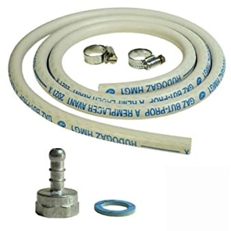 IGI Kit connexion gaz tuyau + adaptateur tétine + raccords pour réchauds et barbecues à gaz