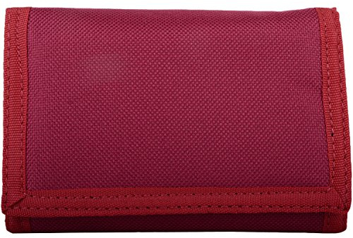 Mens/Boys Canvas Style Bi-Fold Ripper Fastening Money/Coin Holder/Wallet - Burgundy, One Size
