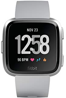 Fitbit Versa, Gesundheits & Fitness Smartwatch mit Herzfrequenzmessung, 4+ Tage Akkulaufzeit & Wasserabweisend bis 50 m Tiefe, Grau