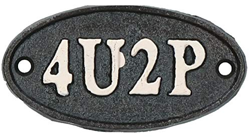 AB Tools 4U2P Toilet Bathroom Cast Iron Sign Plaque Door Wall House Work Office Shop