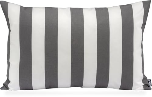 H.O.C.K. Kissen inkl. Füllung Outdoor Classic Streifen (60 x 40 cm, Grau)