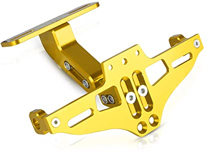 Motocicleta Eliminador de Guardabarros Universal Soporte de Placa de Matrícula Ho Tidy Tail con Luz LED de Aluminio para Suzuki GSXR 600750 1000 CBR 250R 300R 400R 500R 600RR 1000RR Oro