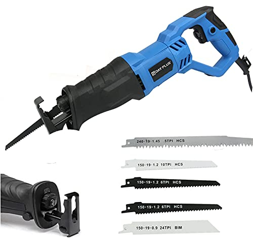 Säbelsäge Elektro säge, 900W Professional Reciprosäge 2800RPM Elektro Säbelsäge Tigersäge Stichsäge Kettensäge mit Säbelsägebl ätter 5 Stück, 2800RPM max. 160 mm Schnitttiefe