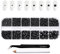 Beadsland 2500pcs Black Flatback Strasssteine, Flatback Gems Round Black Crystal Strasssteine ​​zum Basteln Gemischt 8 Größen SS4 ~ SS30 mit Picking Pinzette und Stift (Schwarz)