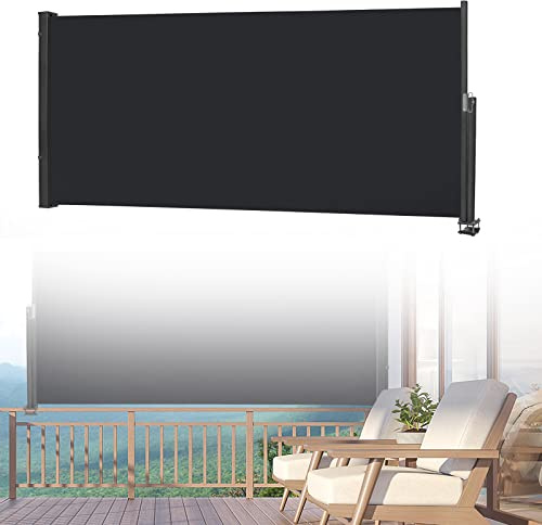 YUENFONG Seitenmarkise 120x300cm Ausziehbar Balkon Sichtschutz Sonnenschutz Seitenrollo für Terrasse, Balkon, Garten, Anthrazit