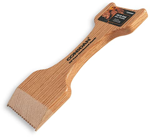 CONSDAN Grattoir à Grille, Brosse de Barbecue en Bois de chêne Massif, grattoir pour Barbecue extérieur, grattoir de Barbecue sans Poils, Brosse de Nettoyage de Grille en Bois sûre