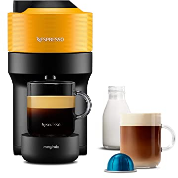 Nespresso Vertuo Pop Coffee Machine by De'Longhi, Over 30 Varieties of Pods, Compact Footprint, Americano, Starter Capsule Set Included, ENV90.Y, Yellow