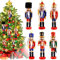 Frasheng 6 Stück Nussknacker Weihnachtsschmuck, Holz-Weihnachtsbaum-Schmuck Nussknacker, Weihnachten Nussknacker Figur, Nussknacker Soldat Figuren, für Weihnachtsfeier Hausdekorationen, 13cm