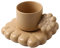 Pmandgk Cute Biscuit Ceramic Coffee Cup Set with Biscuit-Shape Tray Tea Latte Milk Mug Plate Birthday Gift(Brown)
