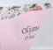 BotoBaby ★ Zweilagige Babydecke mit Namen und Datum Bestickt ★ Minky ★ Baumwolle ★ Füllung ★ (Hellrosa - Blumen, 75 x 100 cm)