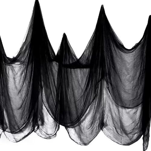 5 Stück Halloween Schwarzer Stoff Dekostoff Gruseliger Stoff 76x178CM Dekoration