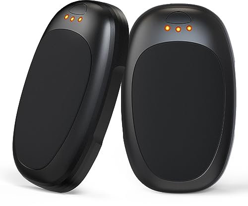 Wasuka Hand Warmers Rechargeable 2 Pack, Electric Handwarmers Reusable Portable USB Pocket Warmer, Long Lasting Hand Heater for Camping Hiking Hunting Ideal Warm Gift for Women Men Black