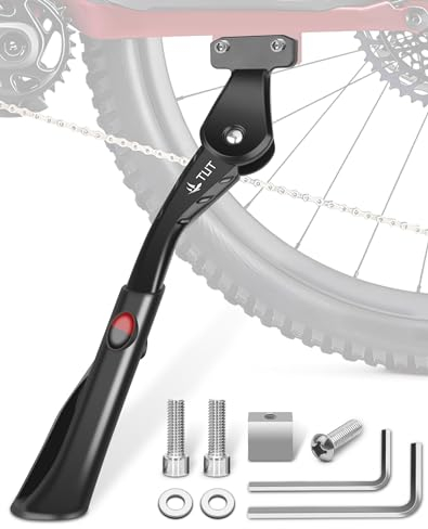 TUT Fahrradständer 24 – 29 Zoll, 40mm Lochabstand Höheverstellbar Seiten-Ständer rutschfest Seitenständer Fahrrad Ständer für Montainbike, E-Bike, Trekkingrad, Cityrad