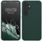 kwmobile Hülle kompatibel mit Samsung Galaxy S24 Hülle - Silikon Handy Case - Handyhülle für Samsung S24 weiche Oberfläche - kabelloses Laden für Galaxy S24 Case - Moosgrün