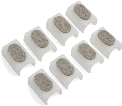 Design61 8X Filzgleiter für Freischwinger Stuhlgleiter Ø 24-25 mm Möbelgleiter mit geräuschdämpfender Filzgleitfläche Natur
